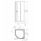 Душевое ограждение Domani-Spa Delight 99 V1.2,прозрачное стекло,поддон 15 см,90х90см,графит - фото 24720541