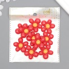 Декор для творчества пластик "Цветок красный с жёлтым" 2,8х3х1 см - Фото 4