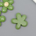 Декор для творчества пластик "Цветок зелёный со светло-зелёным" 2,8х3х1 см - Фото 2
