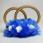 Фата на капот с кольцами из фатина на угол, синий - фото 24536373