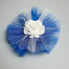 Набор на капот свадебного авто "Фата + 3 банта" синий - фото 24536377