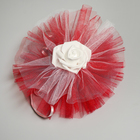 Набор на капот свадебного авто "Фата + 3 банта" красный - фото 24536381