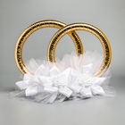 Набор на авто "№11" кольца на крышу, лента диагональ на капот, 4 банта на ручки, белый - фото 24536388