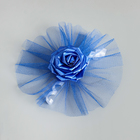 Набор на авто "№11" кольца на крышу, лента диагональ на капот, 4 банта на ручки, синий - фото 24556157