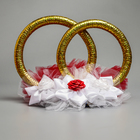 Набор на авто "№11" кольца на крышу, лента диагональ на капот, 4 банта на ручки, красный - фото 24556160