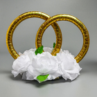 Набор на авто "№12" кольца на крышу, лента с бантом на радиатор, 4 банта на ручки, белый - фото 24536392