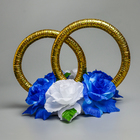 Набор на авто "№12" кольца на крышу, лента с бантом на радиатор, 4 банта на ручки, синий - фото 24536396