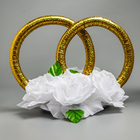 Набор на авто "№12" кольца на крышу, лента с бантом на радиатор, 4 банта на ручки, марсала - фото 24536400