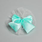 Набор на авто "Гостевой" элит лента углом на капот, 4 банта на ручки, бирюза - фото 24536432