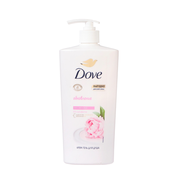 Крем-гель для душа DOVE с ароматом пиона и маслом розы, 610 мл - Фото 1