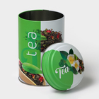 Банка для сыпучих продуктов «Сканди Чай зеленый», 1,1 л, d=9,9 см, h=14,5 см, жесть, цвет зелёный - Фото 3