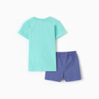 Комплект для мальчика (футболка/шорты), цвет ментол/синий, рост 86 см 10555535