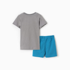 Комплект для мальчика (футболка/шорты), цвет серый/морской, рост 92 см - фото 24599872