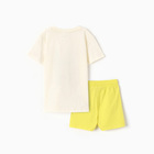 Комплект для мальчика (футболка, шорты), цвет молочный, рост 134 см - фото 25366855