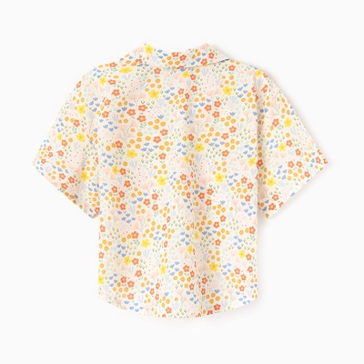 Рубашка для девочки KAFTAN «Цветы», жёлтая, размер 34 (122-128 см)