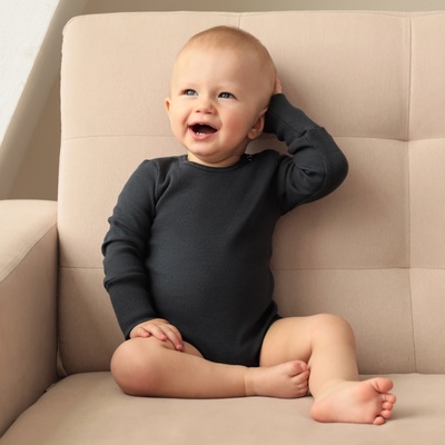 Комплект боди детских MINAKU: Basic Line BABY, рост 80-86 см, светло-серый, графит