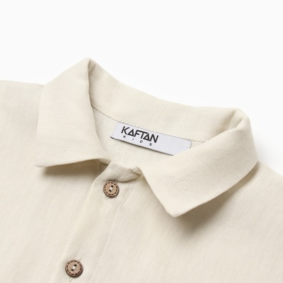 Рубашка для мальчика KAFTAN Linen, размер 34 (122-128 см), молочная