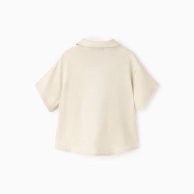 Рубашка для мальчика KAFTAN Linen, размер 34 (122-128 см), молочная