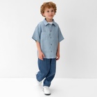 Рубашка для мальчика KAFTAN Linen, р. 30 (98-104), голубой 10386742 - фото 12579205
