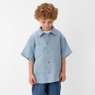 Рубашка для мальчика KAFTAN Linen, р. 30 (98-104), голубой 10386742 - фото 12579208
