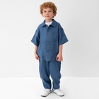Рубашка для мальчика KAFTAN Linen, р. 32 (110-116), синий 10386747 - фото 12579225
