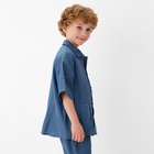 Рубашка для мальчика KAFTAN Linen, р. 32 (110-116), синий 10386747 - фото 12579226