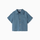 Рубашка для мальчика KAFTAN Linen, р. 32 (110-116), синий 10386747 - фото 12579228