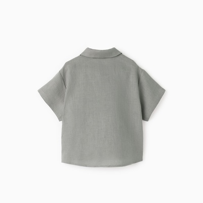 Рубашка для мальчика KAFTAN: Linen, серая, размер 32 (110-116 см)