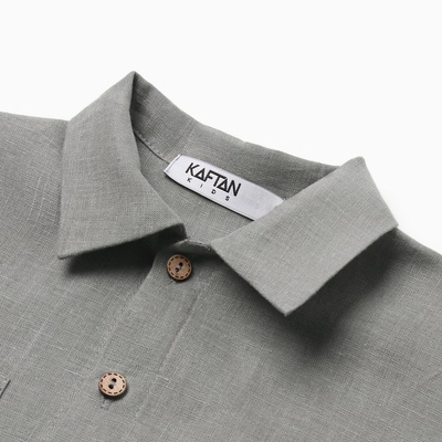 Рубашка для мальчика KAFTAN: Linen, серая, размер 36 (134-140 см)