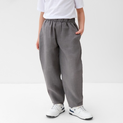 Брюки для мальчика KAFTAN Linen, размер 34 (122-128 см), серые