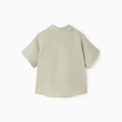 Рубашка для мальчика KAFTAN: Linen, зелёная, размер 32 (110-116 см)