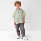 Рубашка для мальчика KAFTAN Linen, р. 34 (122-128), зеленый 10386766 - фото 12579296