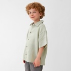 Рубашка для мальчика KAFTAN Linen, р. 34 (122-128), зеленый 10386766 - фото 12579297