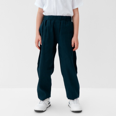 Брюки для мальчика KAFTAN: Linen, темно-синие, размер 34 (122-128 см)