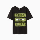 Футболка мужская "BREAK THE RULES" цвет черный, размер 46 - фото 321738184