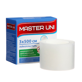 MASTER UNI лейкопластырь медицинский фиксирующий на полимерной основе, см: 3x500