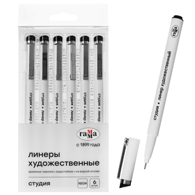 Ручка капиллярная для черчения и графики Гамма "Студия" линер 0.4 мм, чёрный, цена за 1 штуку