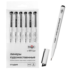 Ручка капиллярная для черчения и графики Гамма "Студия" линер 0.8 мм, чёрный, цена за 1 штуку