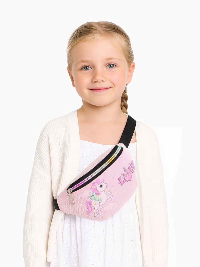 Сумка поясная детская на молнии «Выбражулька», розовая - Фото 1
