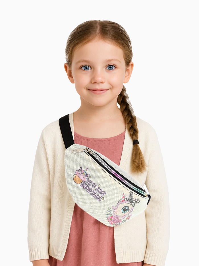 Сумка поясная детская на молнии «Выбражулька», молочная - Фото 1