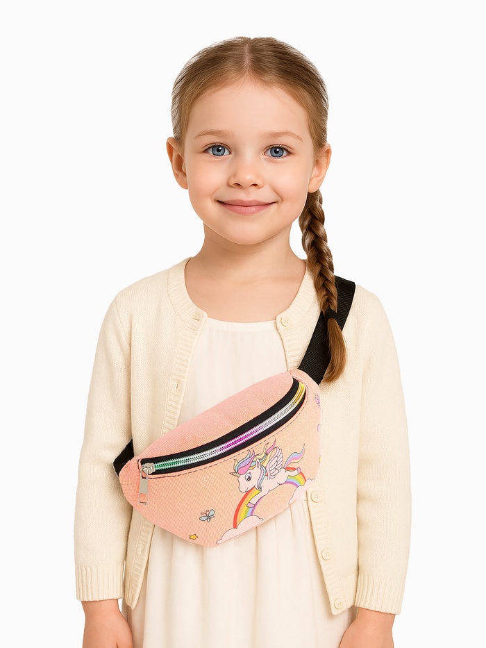 Сумка поясная детская на молнии «Выбражулька», коралловая - Фото 1