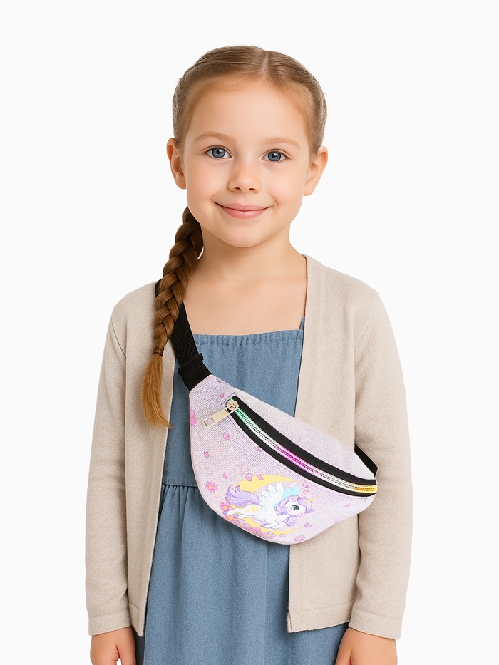Сумка поясная детская на молнии «Выбражулька», сиреневая - Фото 1