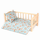 Кукольное постельное «Олени, Ёжики», х/б: простынь, одеяло 46 × 36 см, подушка 23 × 17 см - Фото 4