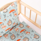 Кукольное постельное «Олени, Ёжики», х/б: простынь, одеяло 46 × 36 см, подушка 23 × 17 см - Фото 5