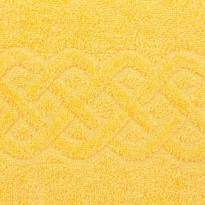 Полотенце махровое жаккард банное Plait, размер 70х130 см, 350 г/м2, цвет жёлтый