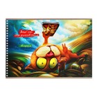 Альбом для рисования А4, 32 листа на гребне "Барсик", обложка мелованный картон, 100г/м2, МИКС - фото 24490887