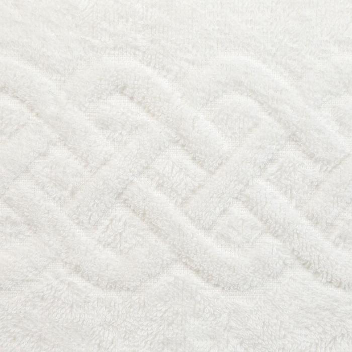 Полотенце махровое жаккард Plait, 50х90см, цвет белый, 360гр/м, хлопок - фото 1889136289