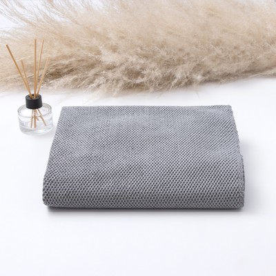 Полотенце банное «Этель», 82×150 см, серое