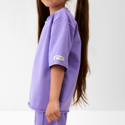 Футболка для девочки KAFTAN: Dream big, сиреневая, размер 30 (98-104 см)