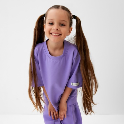 Футболка для девочки KAFTAN: Dream big, сиреневая, размер 30 (98-104 см)